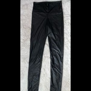 Cherish Black Faux Leather Leggings Size Large